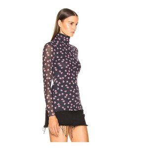 GANNI Tilden Mesh Floral Top Size  6